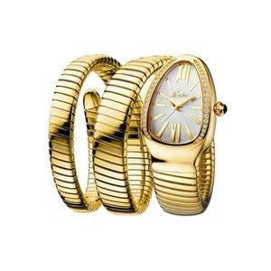 NEW Rocky IV Adrian Balboa Talia Shire Serpentine Snake Watch White / Gold Tone